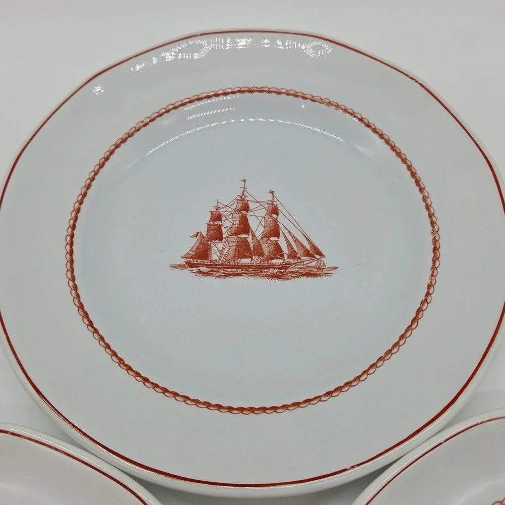 3x Wedgwood Flying Cloud Georgetown Collection Rust 6